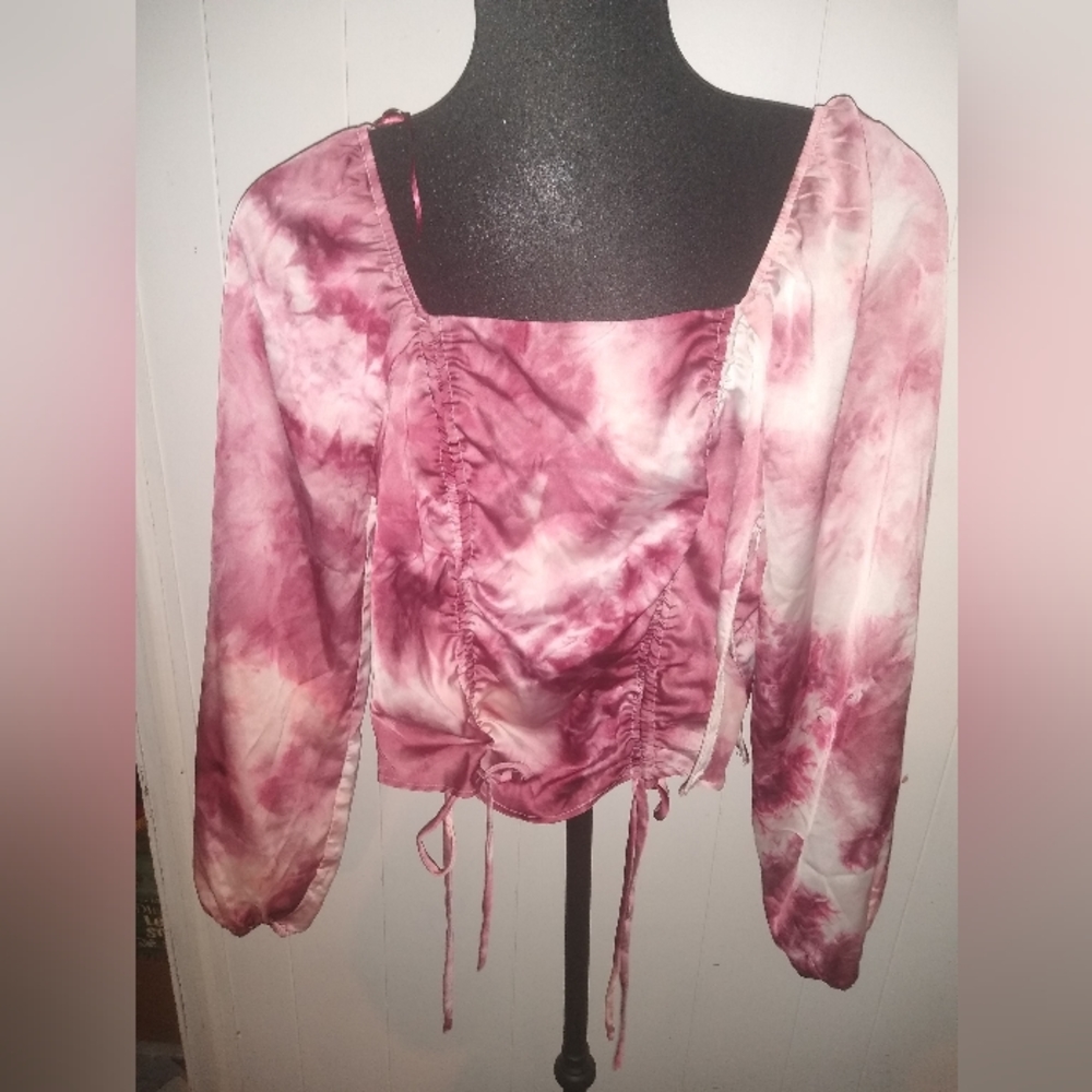 Willow & Root Buckle Brand Pink and Cream Crop Top S/M